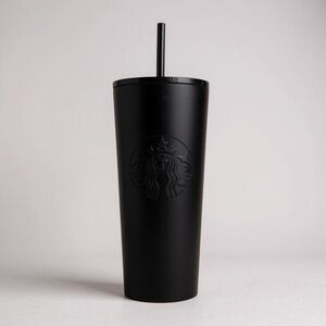 Starbucks Matte Black Tumbler Cup Venti Double Walled Stainless Cold Cup 20 oz
